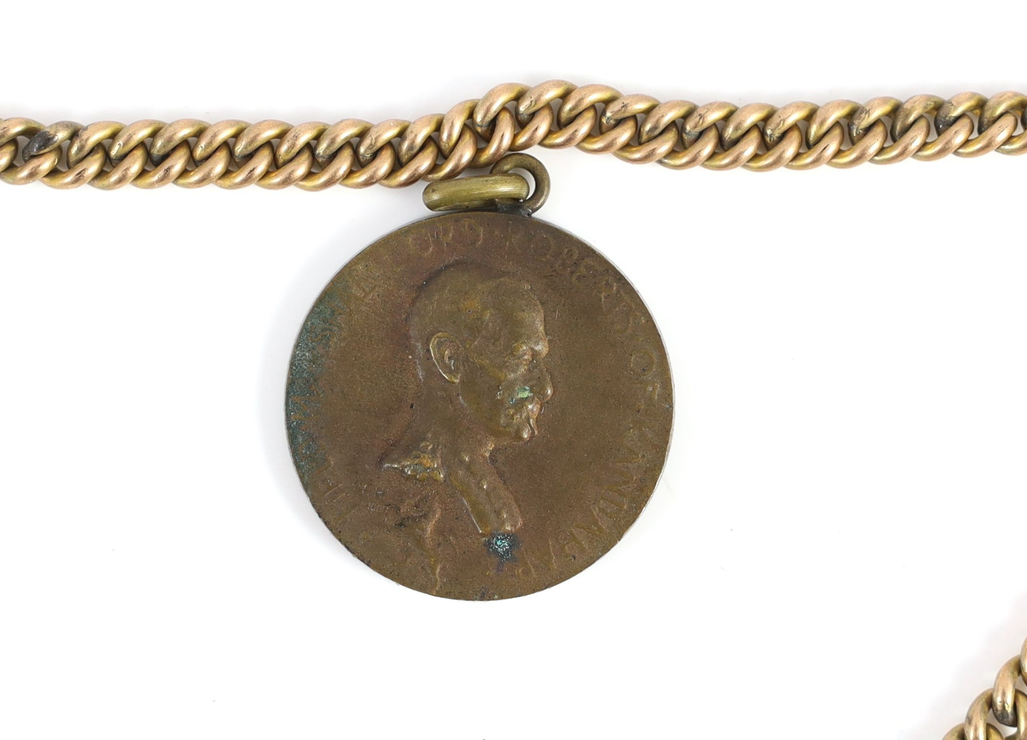 WWI interest: W G Wright, East Surrey Regiment 9ct gold presentation open faced keyless lever pocket watch, hallmarked for Birmingham, 1915, with Roman dial 1914-5 star, various shooting medals and a German soldier's ala